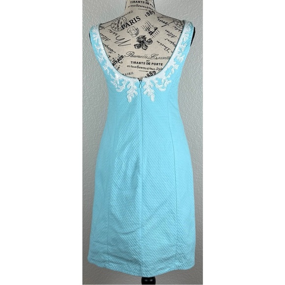 Lilly Pulitzer - Women's Gabby Shift Dress with Coral Detail Blue, size 2 - Picture 7 of 15